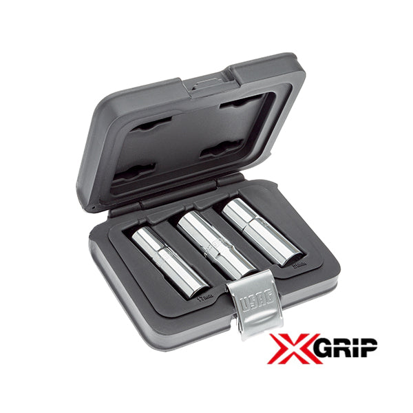 235 1/2 XL/C3 - Assortimento in cassetta modulare con bussole lunghe con bocca esagonale speciale X-GRIP (3 pz) - Usag - U02354100 235 1/2 XL/C3 - Assortimento in cassetta modulare con bussole lunghe con bocca esagonale speciale X-GRIP (3 pz) - Usag - U02354100